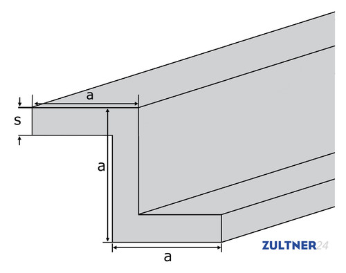Aluminij-Z-Profil EN-AW 6060 (AlMgSi0,5) 30x30x30x3 mm stisnjeno T66 dolžina 6m