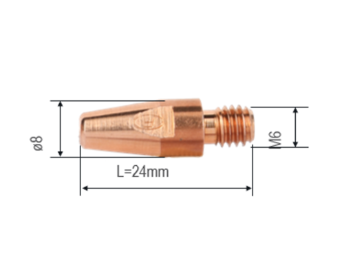 FRONIUS Kontaktrohr 1,2mm M6 Dm. 8x24  #42,0001,4464