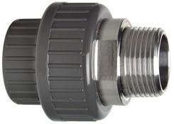 +GF+  Übergangsverschraubung  PVC- Niro  d= 25-3/4" AG 721.540.707