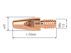 FRONIUS Kontaktrohr 1,2mm M8x1,5 Dm. 10x32  #42,0001,6467