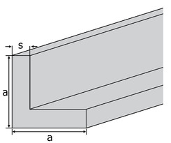 Alu-Winkel EN-AW 6060 (AlMgSi0,5) 25x25x2 mm eloxiert natur E6/EV1 EZL a 6 m